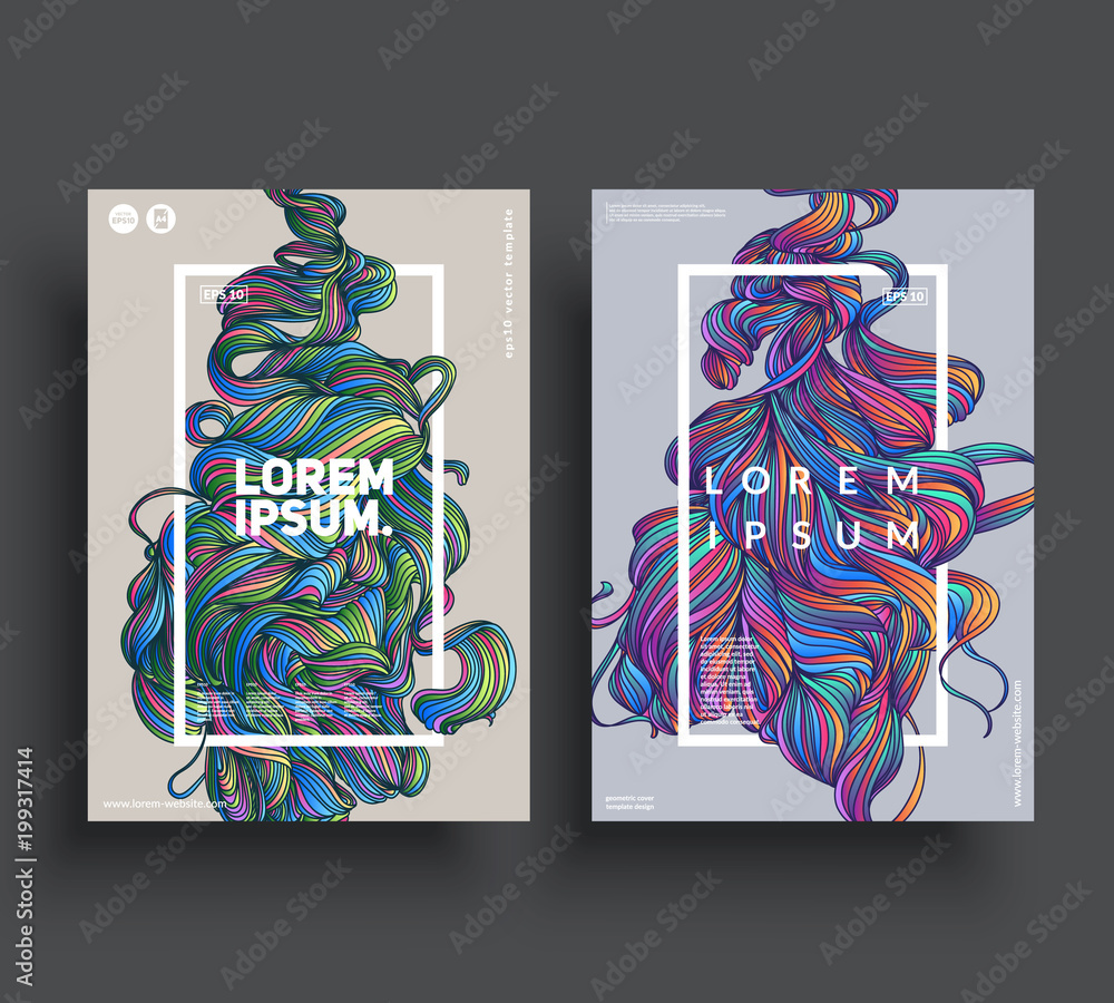 Creative posters template. Abstract shapes with gradients. Eps10 vector.