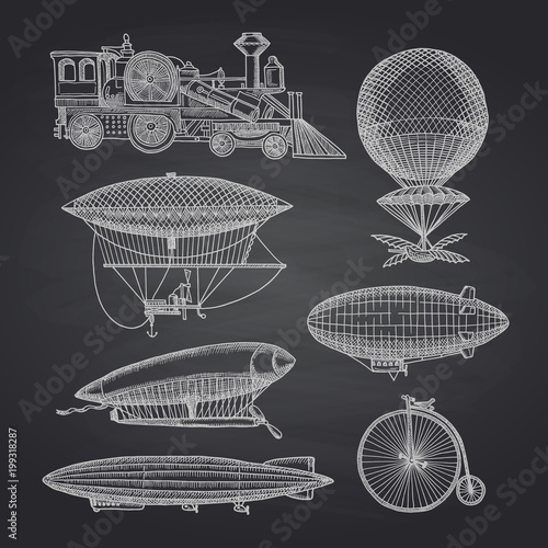 Vector dirigibles illustration