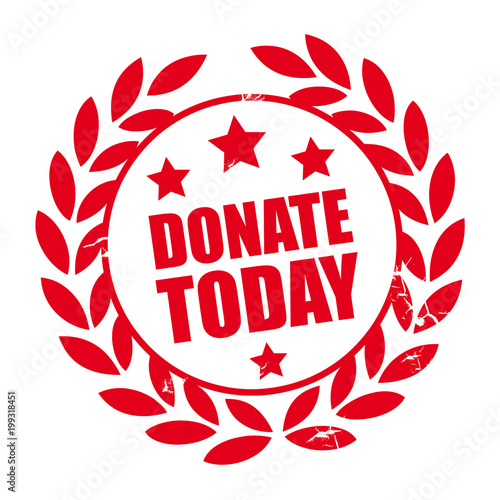 Stamp donate today vector illustration