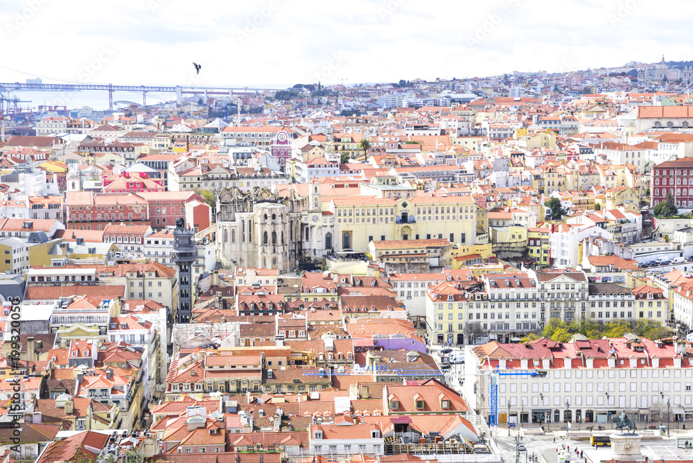 view of lisbon from top of the castle of sao jorge