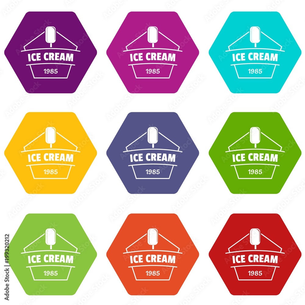 Ice cream icons set 9 vector Ice cream icons set 9 vector