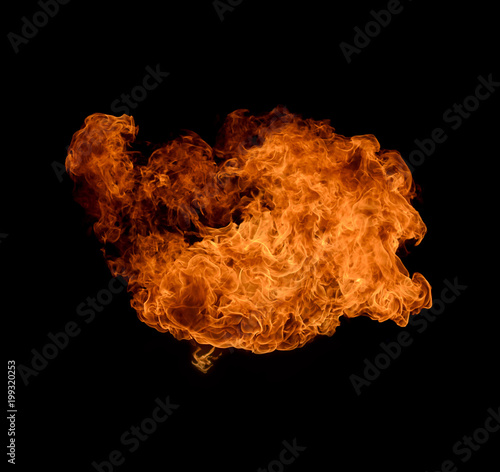 flash fire on a black background