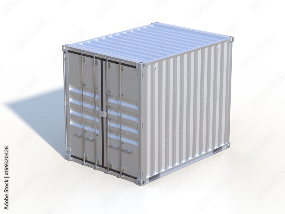 Brown ship cargo container side view 10 feet length Brown ship cargo container side view 10 feet length