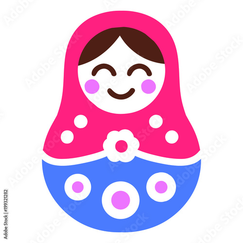 Nested doll. Vector hand drawn doodle, icon illustration on white background.