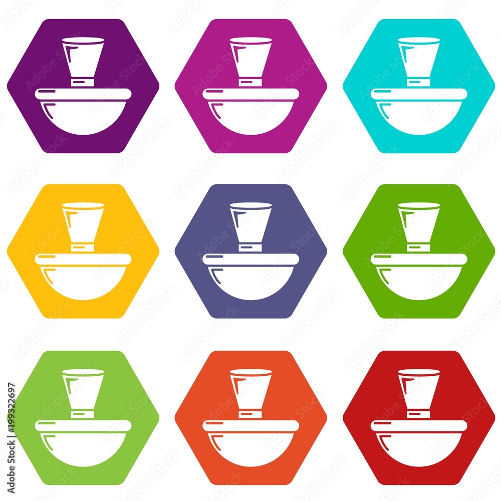 Perfume bottle london icons set 9 vector Perfume bottle london icons set 9 vector
