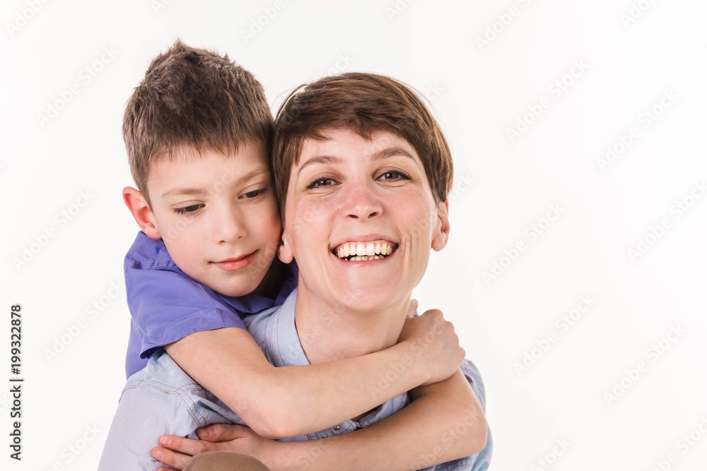Mother's Day concept: Happy smiling mother and son Mother's Day concept: Happy smiling mother and son