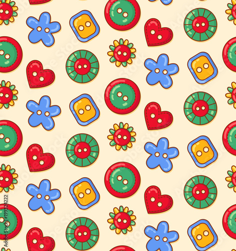 Sewing buttons seamless vector pattern
