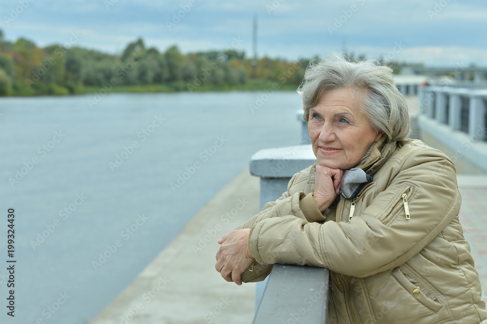 Elderly woman  standing