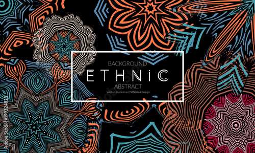 Ethnic banners template with floral Mandala ornament.
