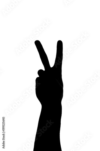 Peace Sign Hand Silhouette