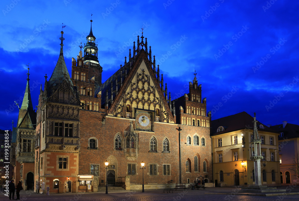 Fototapeta premium The historic Town Hall of Wroclaw in Silesia, Poland