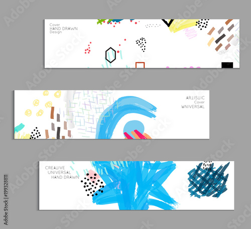 Abstract collage made with scribbles  markercanyon strokesblack geometric shapes