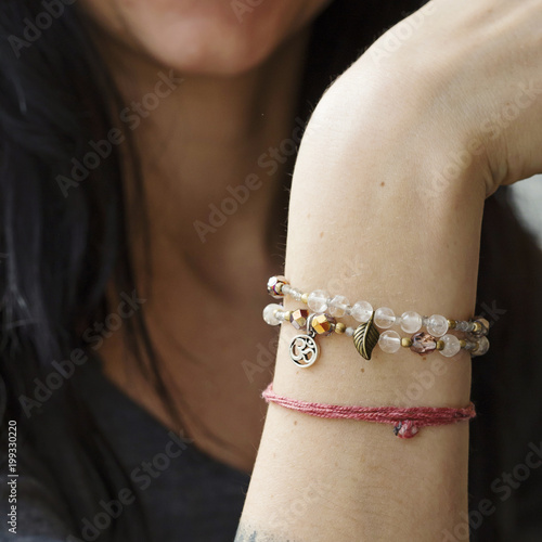 Natural mineral crystal quartz beads bracelet