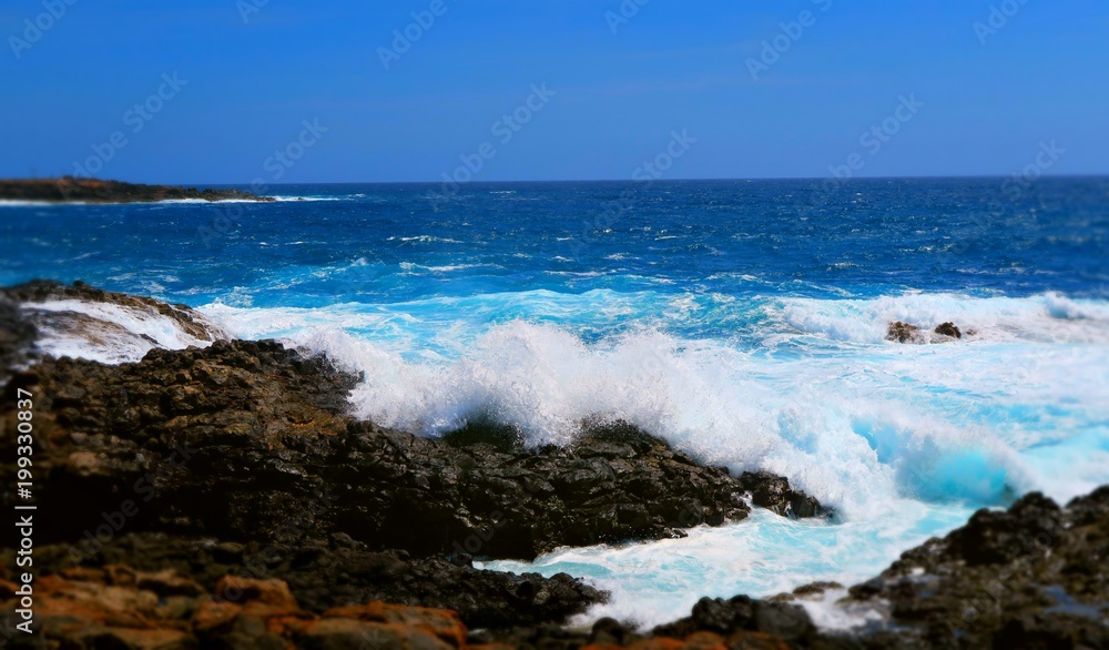 Blue Ocean Waves On Beach