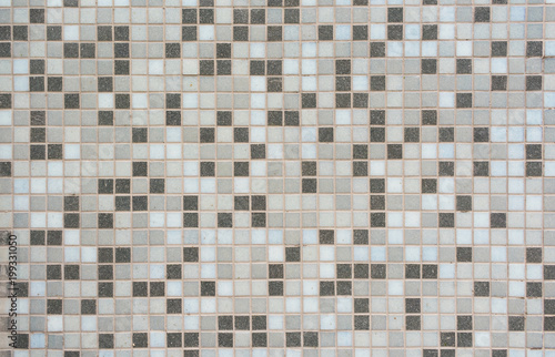 Beige and grey mosaic tiles. Mosaic background.