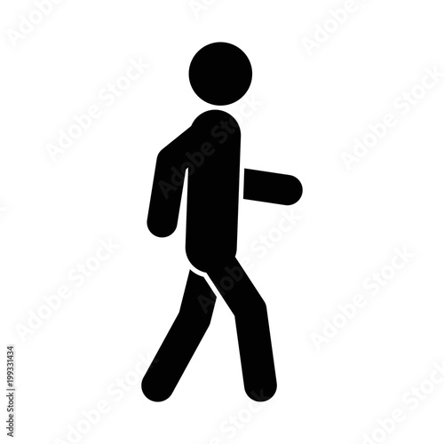 Walking man vector icon. People walk sign illustration. Vector illustration