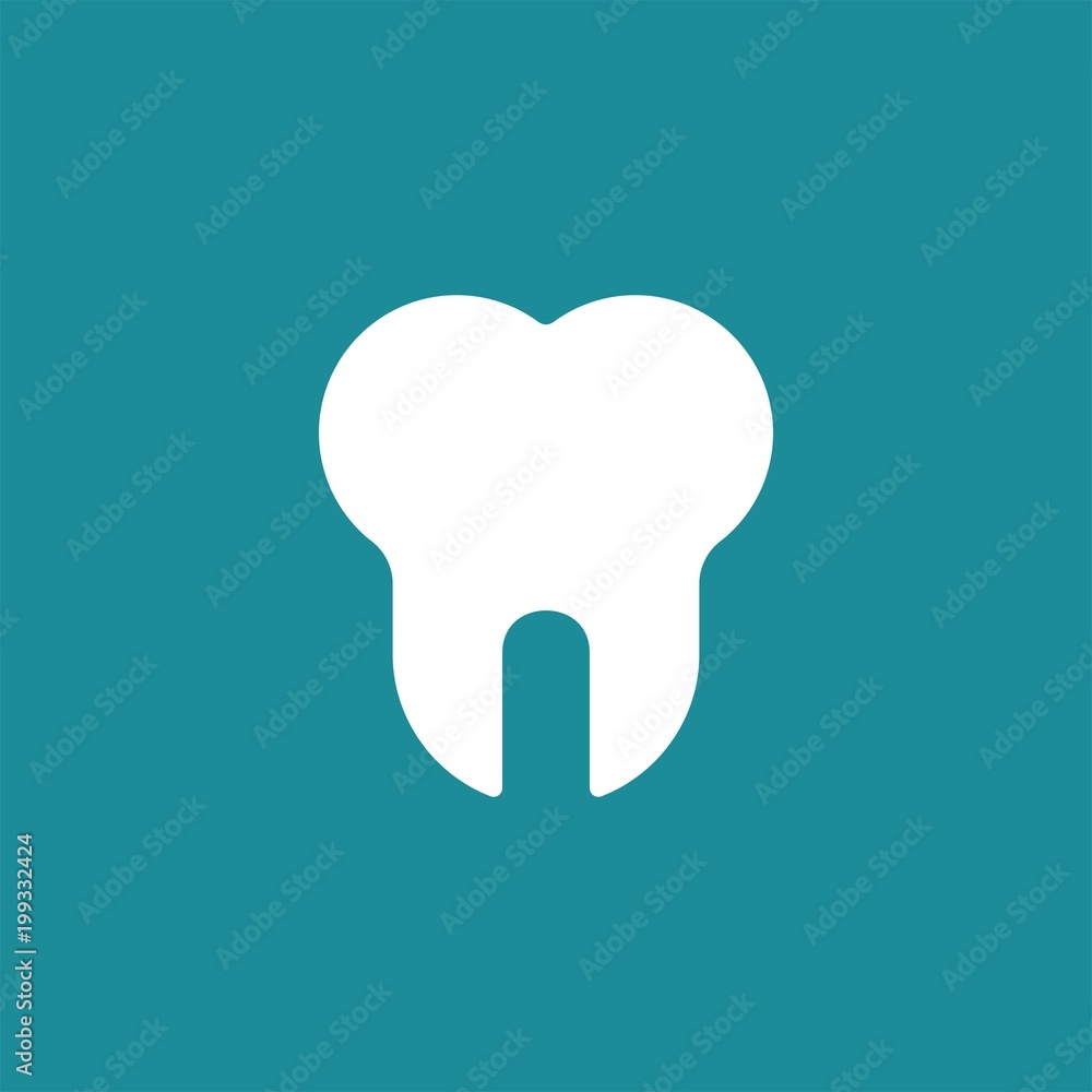 Tooth flat vector icon. Dental flat vector icon Tooth flat vector icon. Dental flat vector icon