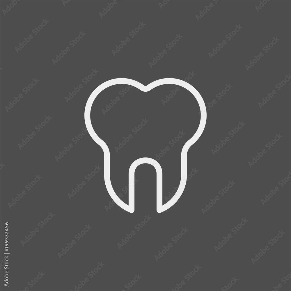 Tooth flat vector icon. Dental flat vector icon