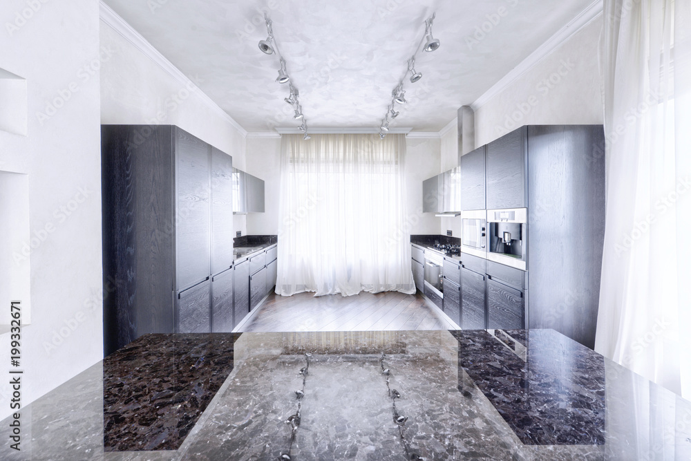 Fototapeta premium Interior design modern kitchen in the new house. 