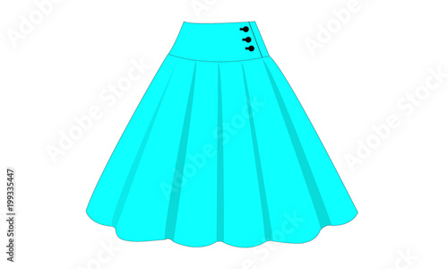 Illustration of the blue skirt