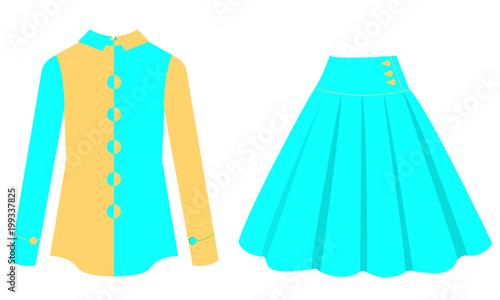 Illustration of skirt and shirt