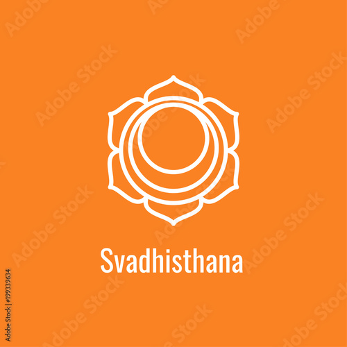 Svadhisthana chakra symbol. The second orange sign. Yoga icon