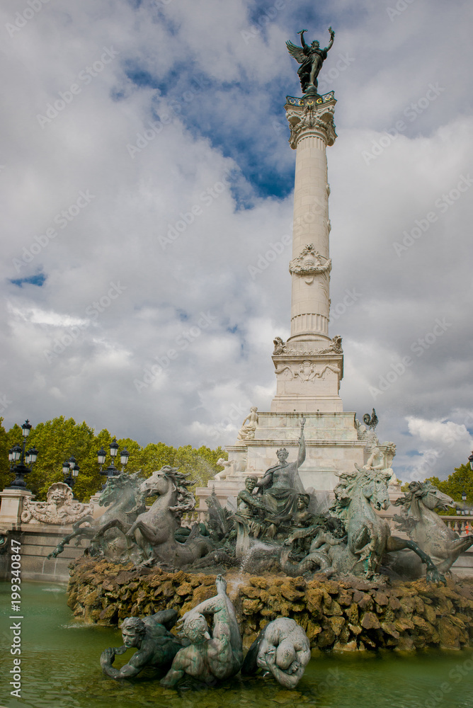 Fountain in Bordeaux, France. 