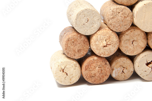 Wine corks on the white or background