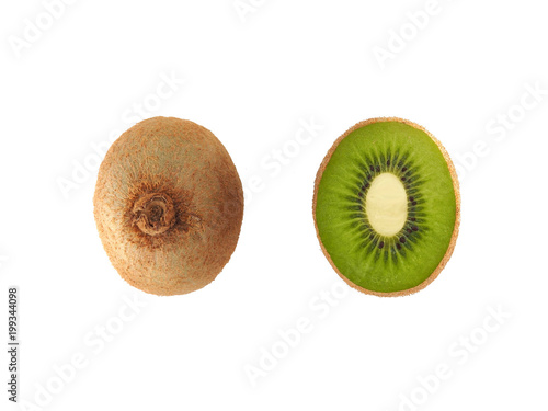 kiwi on a white background in a cut