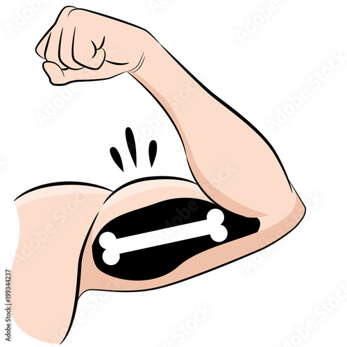 Strong Muscles Bones Male Arm Flexing Bicep