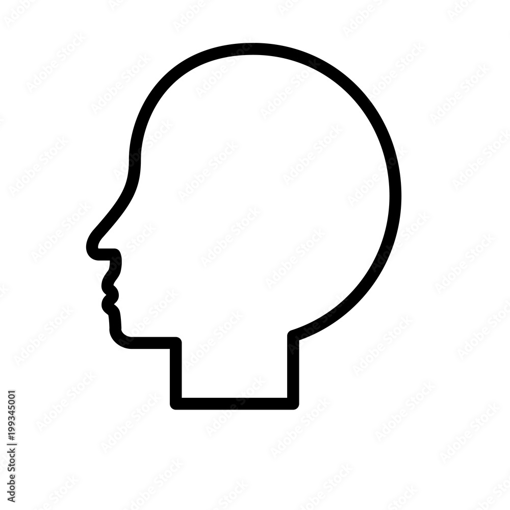 profile head isolated icon vector illustration outline design profile head isolated icon vector illustration outline design