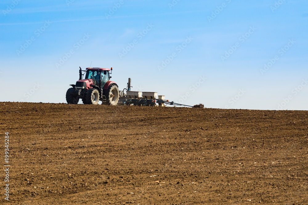 spring sowing in the field with modern mechanisms spring sowing in the field with modern mechanisms