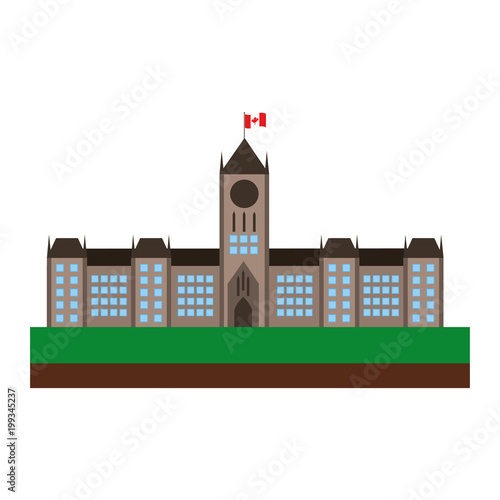 ottawa canada parliament building facade vector illustration design