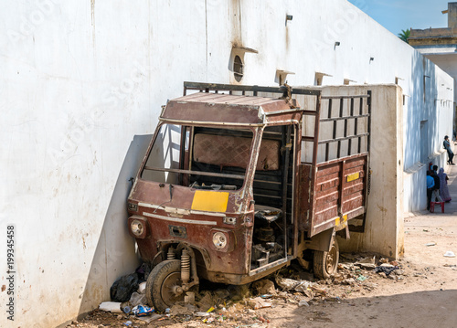 Abandoned auto rickshaw in Jaipur  India