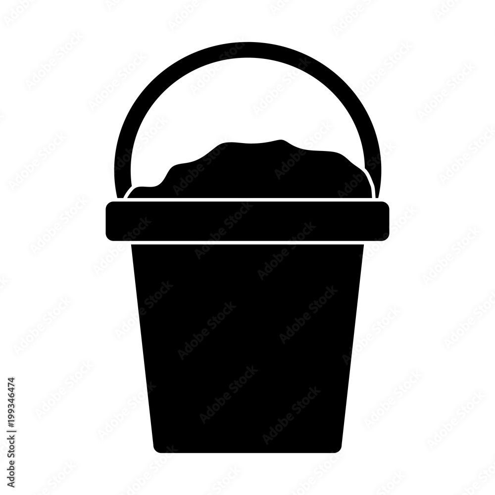 bucket with sand icon over white background, vector illustration bucket with sand icon over white background, vector illustration