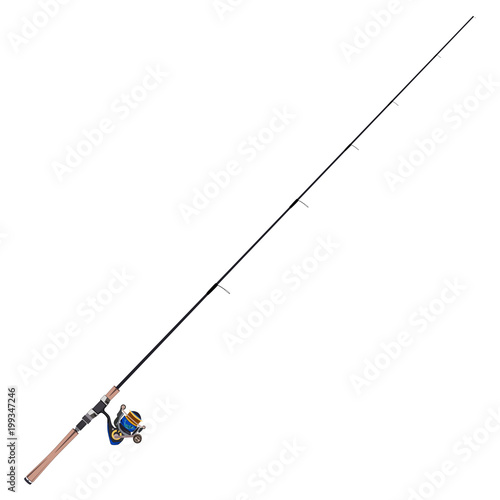 Fishing rod vector flat illustration