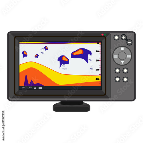 Fish finder echo sounder vector illustration