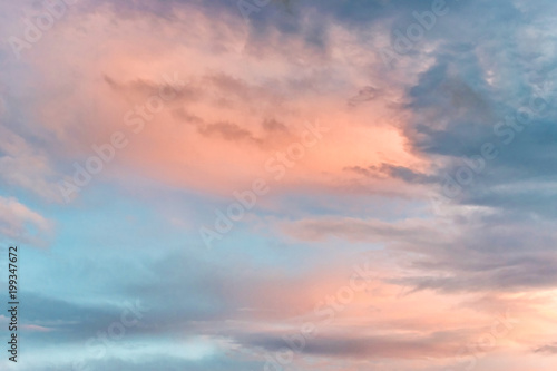 Sunset sky with multicolor clouds. © Paopano