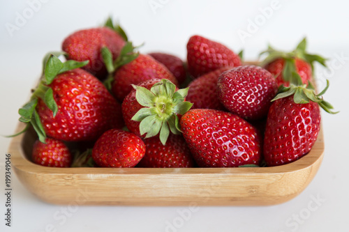 strawberry concept. strawberries isolated. strawberries on the wooden box.
