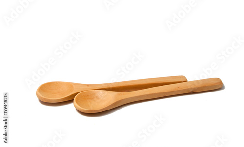 Wooden spoons isolated on the white