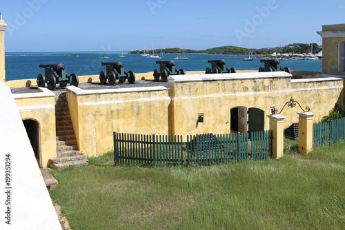 cannon deck at histori Fort Christiansvaern, St. Croix, U.S. Virgin Islands, Lesser Antilles, Caribbean