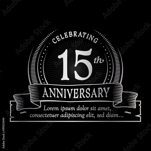 15th anniversary design template. Vector and illustration. 
