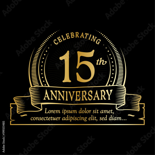 15th anniversary design template. Vector and illustration. 
