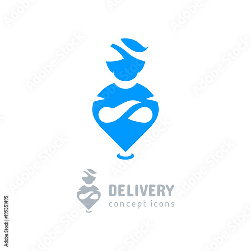 Location icon Delivery symbol. Aladdin icon, Genie flat symbol. Vector illustration