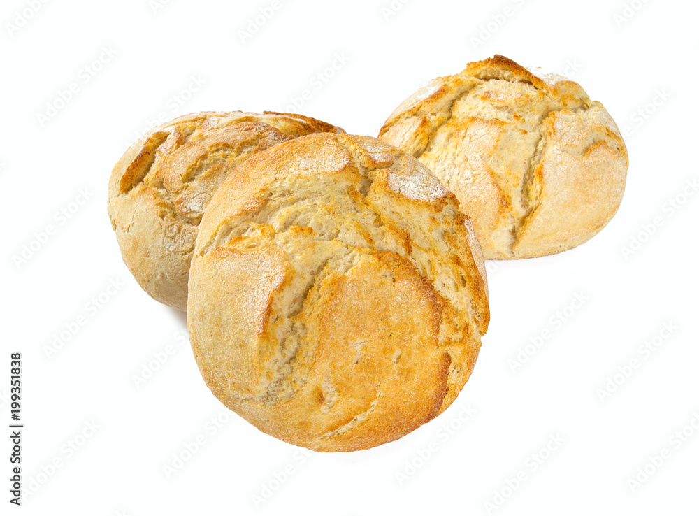 fresh bun isolated on white