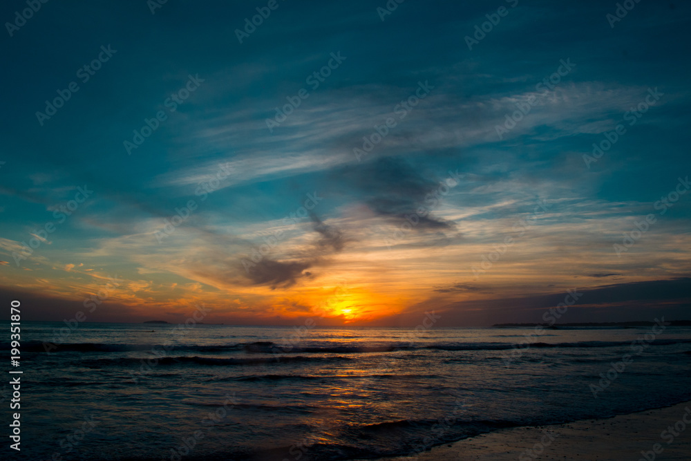 Sunset at beach Puerto Vallarta