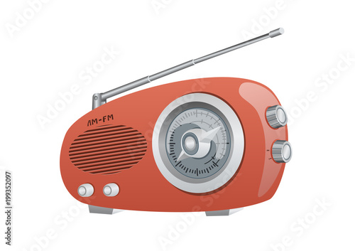A Vintage AM FM Radio. Vector Illustration