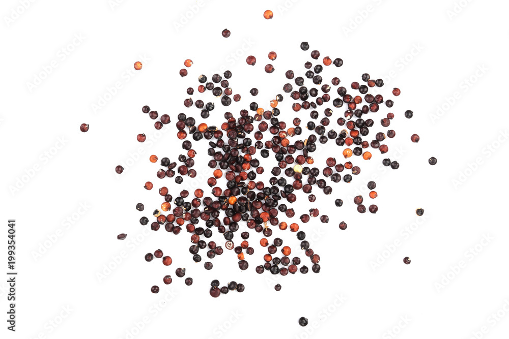 Fototapeta Black quinoa seeds isolated on white background. Top view