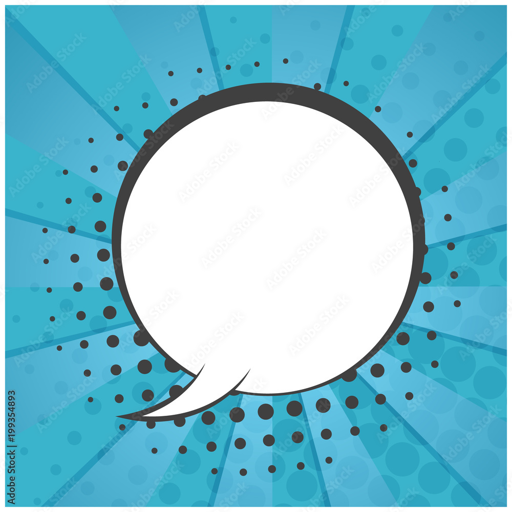 Abstract square blue striped retro comic background with halftone corners and round speech bubble. Cartoon balloon on turquoise backdrop for comics book, advertising design, poster, print Abstract square blue striped retro comic background with halftone corners and round speech bubble. Cartoon balloon on turquoise backdrop for comics book, advertising design, poster, print