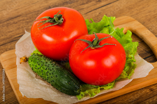 Cucumbers and tomatoes